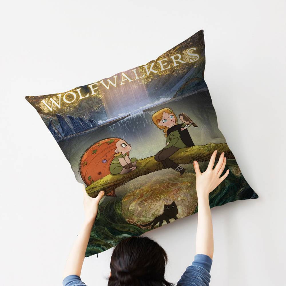 Anime W-Wolfwalker Stitch Glücklicher Drache Kissenbezug Sofakissenbezug Heimzimmer Dekoration Kindergeschenk