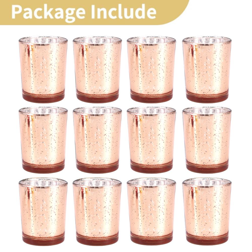 Speckled Mercury Glass Candle Holder 6/12Pcs Tealight Candle Holder for Wedding Cafe Bar Birthday Home Decoration Party Gift