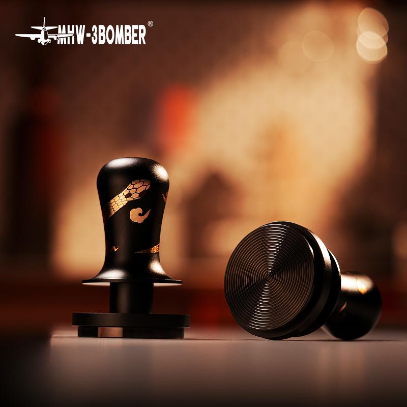 MHW-3BOMBER 58.35mm Coffee Tamper 3-Springs 30lbs Espresso Tamper Flat/Thread Base Adaptive Depth Tamping Coffee Accessories