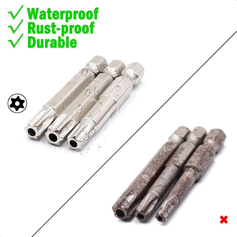 50mm magnetický dutý šroubovák Torx bity 1/4 palcové elektrické šroubováky ze slitinové oceli se šestihrannou stopkou hlava T7-T40