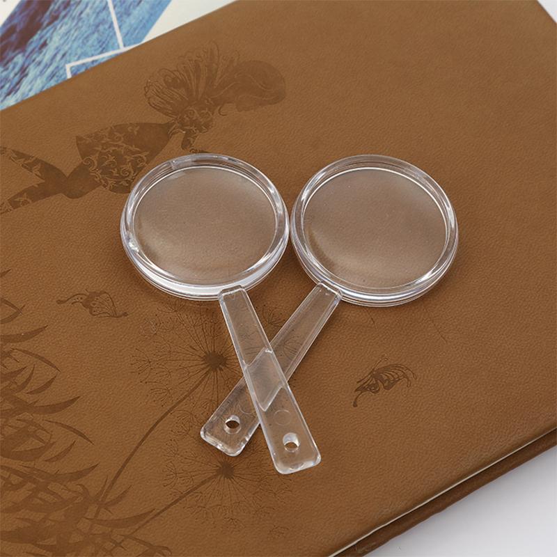 10pcs Colorful Magnifying Glasses Acrylic Mini Handheld Clear Vision Elderly Children's Science Observation Reading Props TMZ