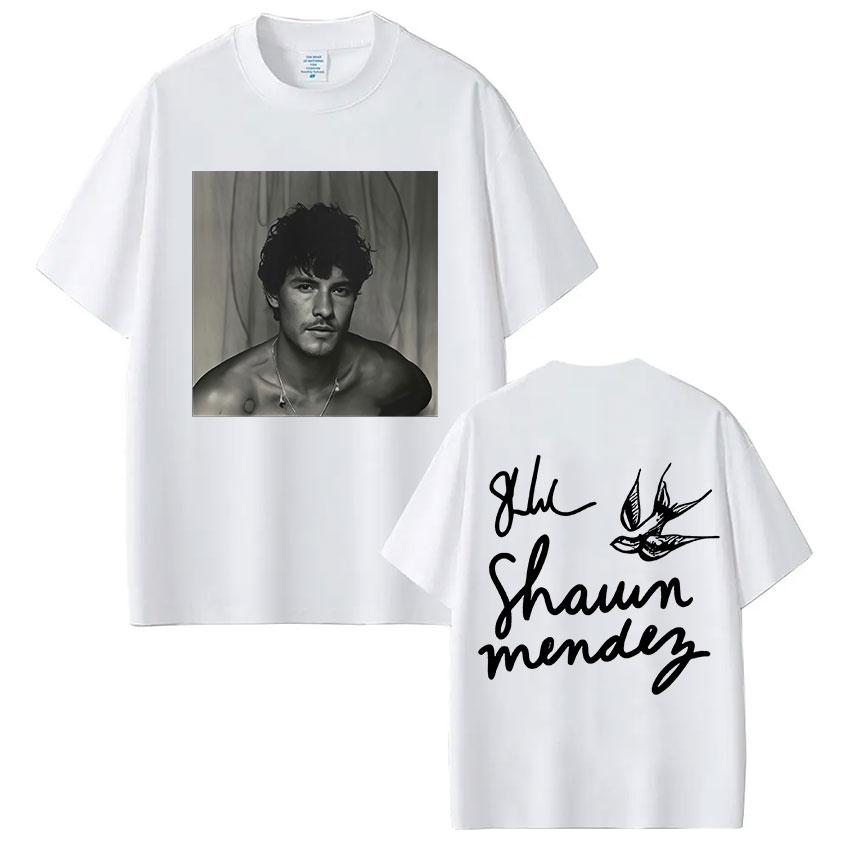 2025 Summer Rapper Shawn Mendes Tour Album Flat Tshirt Mens Fashion Pop Music Tshirt Retro Super Cotton Tshirt