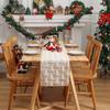 Festive Table Runner Christmas Dining Decor Embroidered Sequin 3D Holiday Tablecloth for Home Party