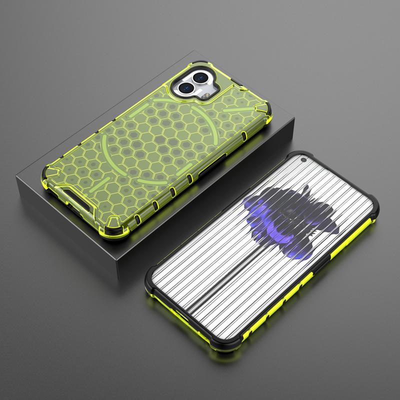 For Nothing Phone 2 1 Case Honeycomb Bumper Shield Transparent Protective Clear Phone Cover For Nothing Phone 2