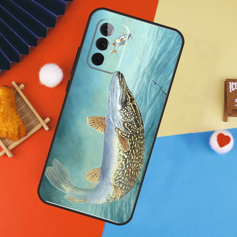 Pike Fish Fishing Lure Case For Samsung Galaxy A16 A26 A36 A56 A17 A55 A35 A15 A52 A32 A12 A53 A33 A13 A14 A34 A54