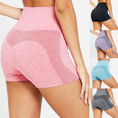 Women Summer Ladies Fashion Running Yoga Shorts Indoor Sports Pants Casual Slim Fit High Waisted Shorts Pure Color Elastic Waist Short Pants