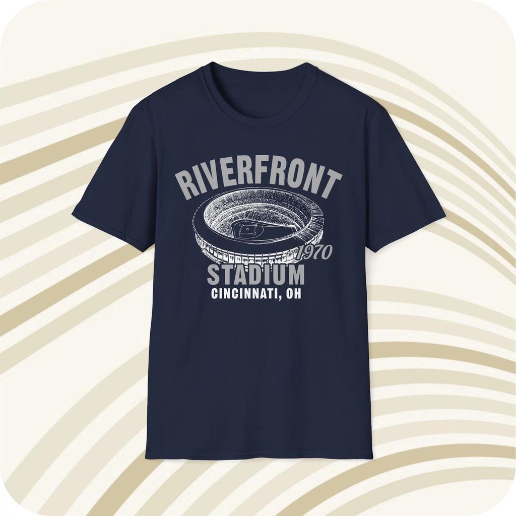 Riverfront Stadium 1970 Klassisches Baseball-T-Shirt - Cincinnati Reds