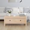 Day and Night - Day and Night Solid Gray Pine Wood Coffee Table 100x50x40 Cm
