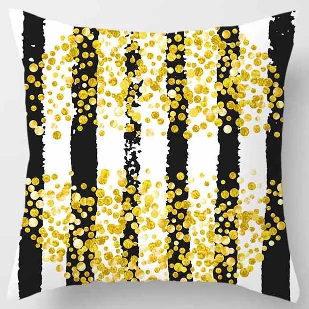 Yellow and Pink Pattern Square Pillowcase Home Decoration Cushion Cover