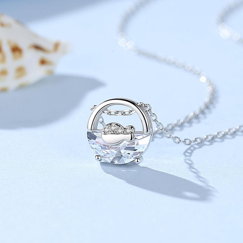 Le reste de votre vie a votre collier, sens du design de niche féminin, luxe léger, chaîne clavicule petit poisson diamant scintillant, cadeau de Saint-Valentin.