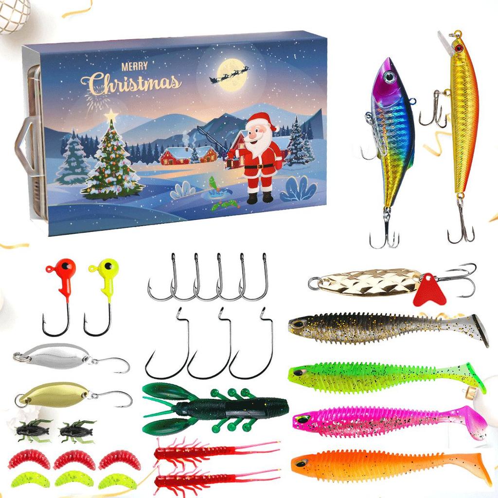 Creative Christmas Fishing Lure Set: Freshwater Trout, Bass & Salmon Hard Baits with Hooks