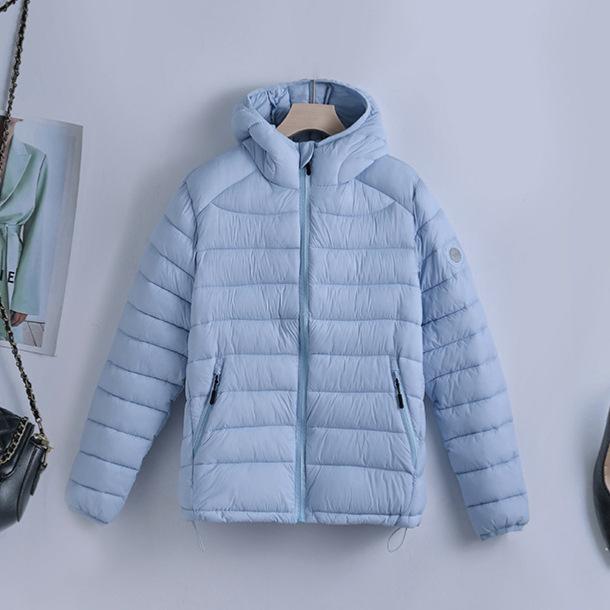 Winter new women's fashion hooded ribs down cotton clothes design sense light cotton coat