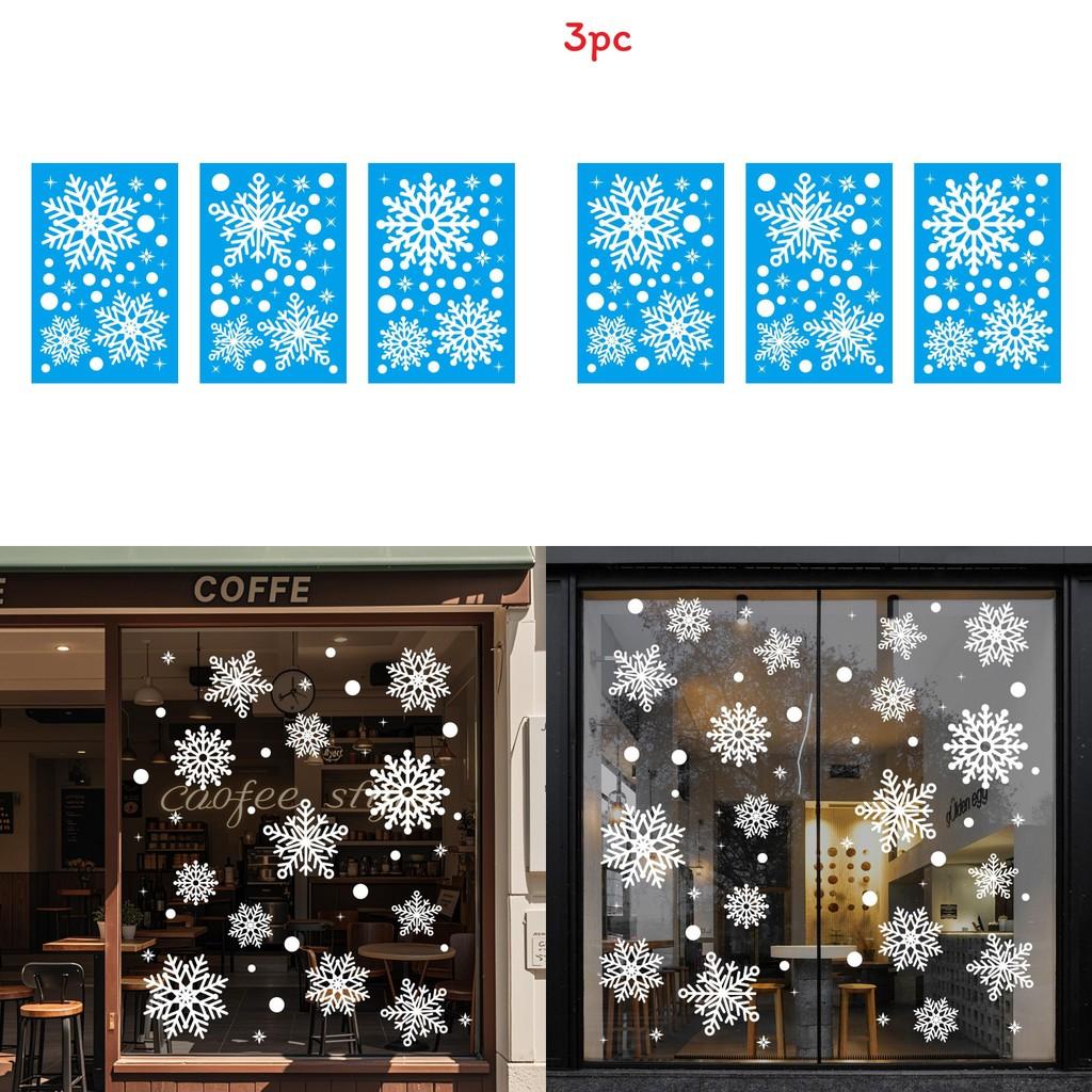 Kerst Sneeuwvlok Statische Raamsticker Pvc Voor Vakantiedecoratie Set van Drie