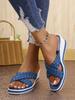 Women Wedge Slippers New Summer Platform Sexy Shoes Braided Square Toe Flat Sandals Beach Slides Home Women Shoes