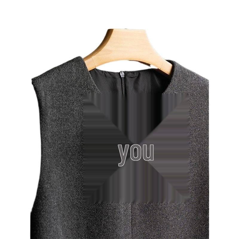 2025 Women's Plus Size French Style Bow Sleeveless Dress for Autumn/Winter