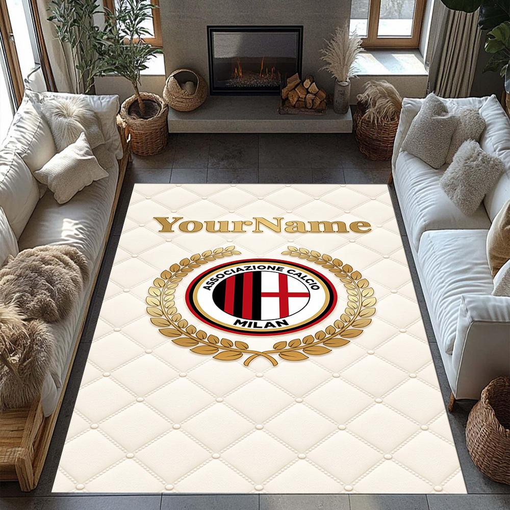 Ac Milan Customize Your Name Area Rug Suitable for Outdoor Hallway Dining Room Bedrooms Antislip Carpet Anime Office Decor Birthday/Christmas Gift
