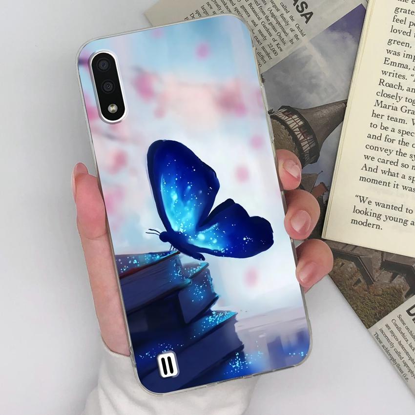Clear Phone Cases For Samsung C7 M31 M01 M10 F13 A9 Elegant Blue Butterfly Patterns Ultra Thin Silicone Anti Drop Soft Back Covers For Samsung Housing