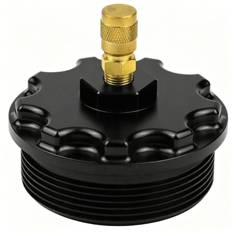 Easy Installation Fuel Filter Cap with Pressure Port for 6.0L Aluminum Filter Caps Replacement Auto Accessory