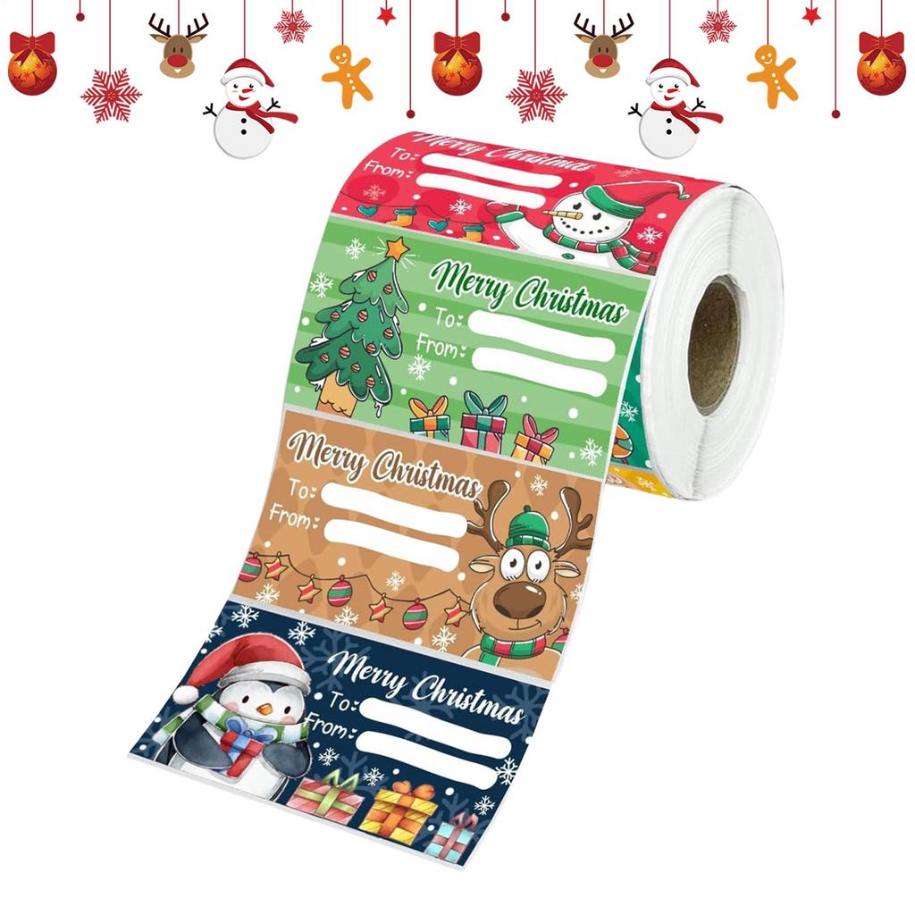 180 Sheets/roll Christmas Theme Sticker Cute Funny Self-Adhesive Decals For Envelope Bags Box Greetings Cards Handicrafts Label