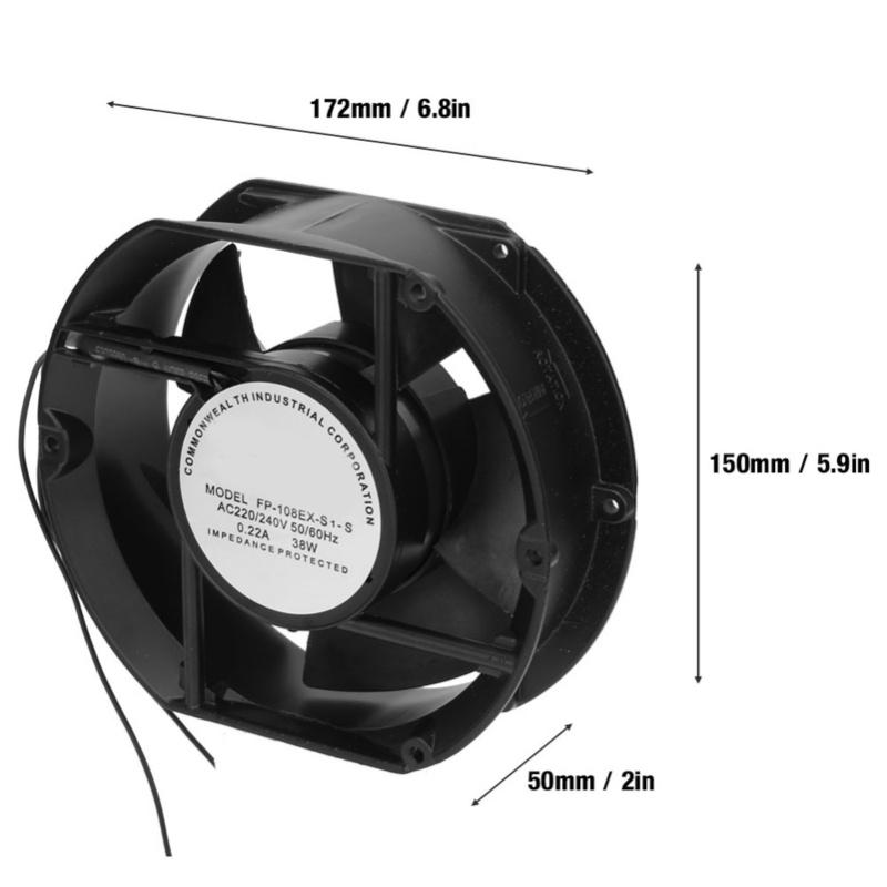 AC Axial Fan AC220V 38W Oval Ball Bearing Ventilation Cooling Fan