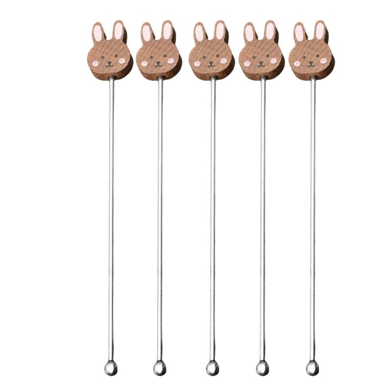 5Pcs Coffee Mixing Stick with Long Handle Elegant Cocktails Stir Stick for Home Use Practical Milk Powder Stirring Rod