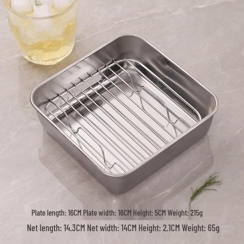 304 Stainless Steel Skewer Rack & Baking Pan for Air Fryer/Oven
