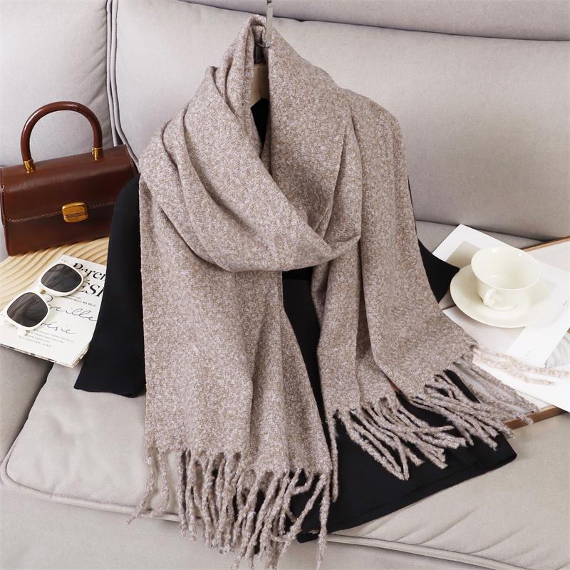 New Winter Scarf For Women Long Warm Cashmere Scarves Hijab Solid Lady Shawl Wrap Female Pashmina Bandana Head Scarfs