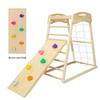Toddler Indoor Wooden Climbing Frame with Slide and Swing.