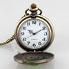 Bronze Hollow Imitation Jade Stone Necklace Pendants Decorated Dan Green Chian MenWomen Pocket Watch