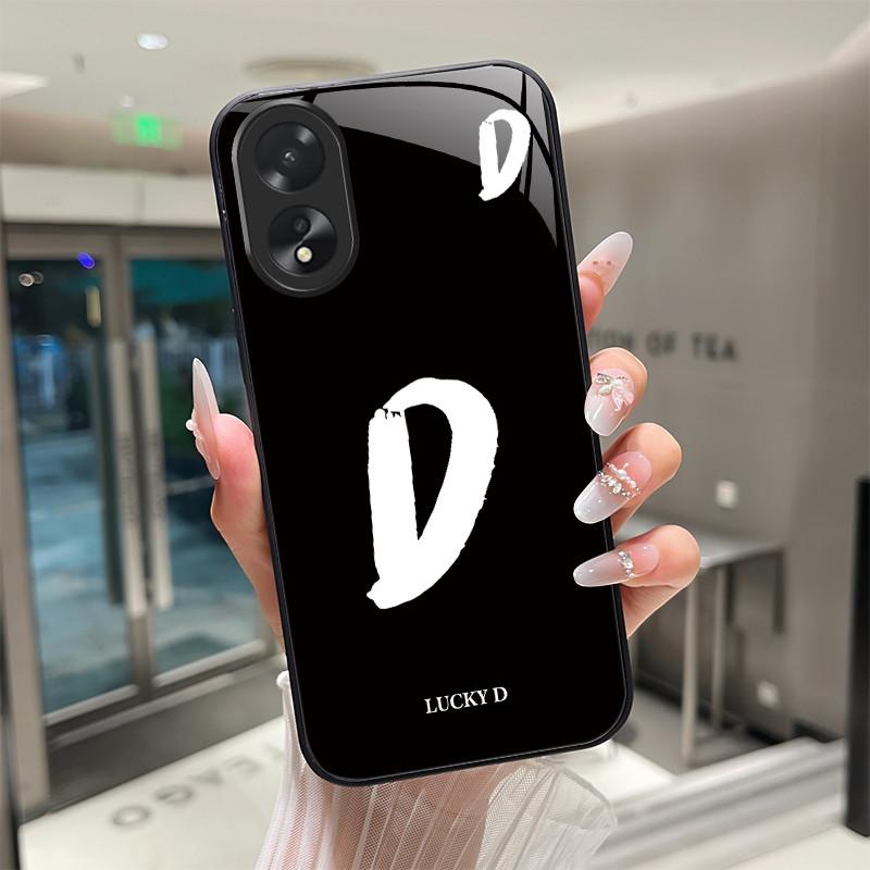 Phone Case For OPPO A18 A38 A58 A78 Back Covers Lucky Letter Protective Case For OPPOA18 OPPOA38 Tempered Glass Soft TPU Shell