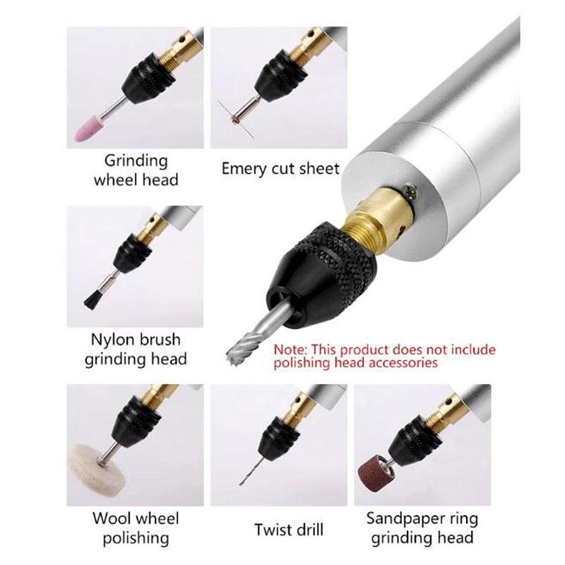5V Mini Elektrischer Gravur Schnitz Meißel Stift Set Elektrowerkzeug Zubehör Tragbares Miniaturwerkzeug