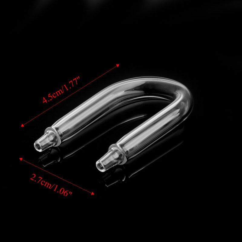 Aquarium Airline Tubing Glass Connectors U Fish for Tank Air Tube Metal Pipe for 4mm I.D. Air Line Hose