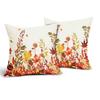 2Pcs Throw Pillowcase Autumn Maple Leaf Pattern Replaceable Design Pillow Case Washable Super Soft Reusable Sofa Cushion Covers