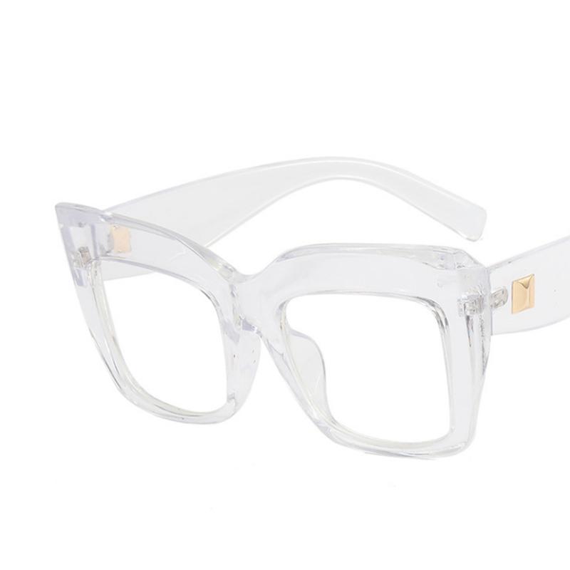 Oversize Square Cat Eyes Frame Clear Lens Glasses Myopia Nerd Spectacles -0.5 to -6.0 Big Simple Design