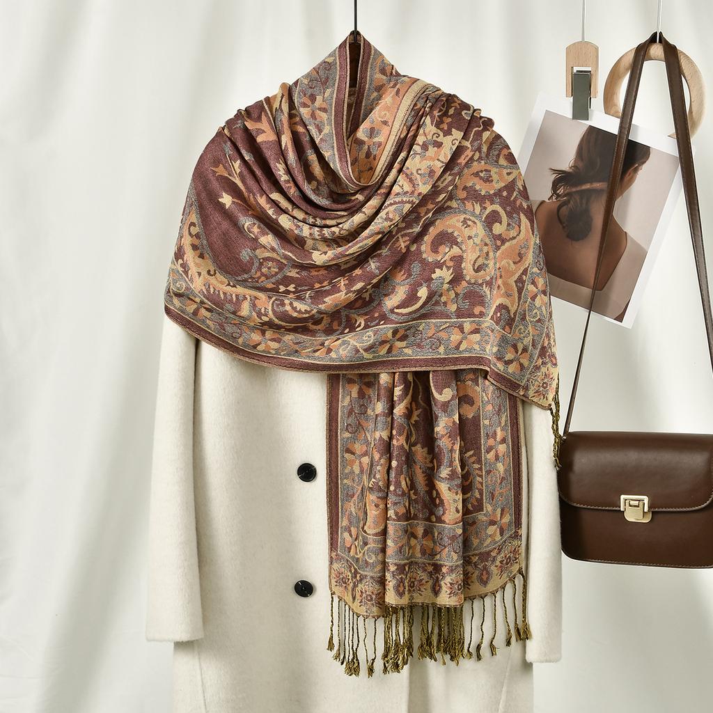 New  Cashmere Women Scarf Printed Winter Warm Shawl And Wraps Pashmina Bandana Long Jacquard Paisley Female Foulard