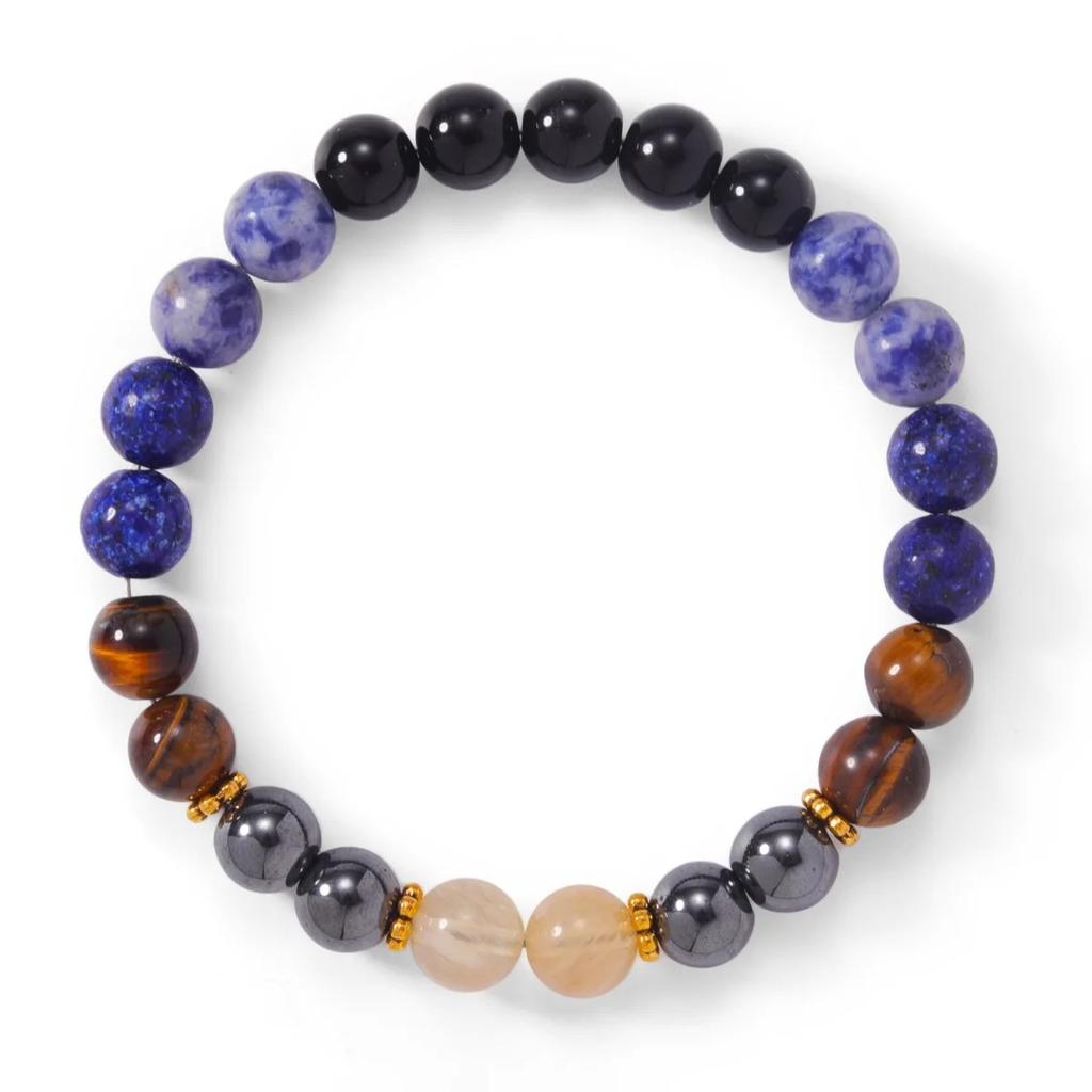 Sodalith Tigerauge Kristallarmband Damen Naturstein Lapislazuli Perlenarmbänder Citrin Schmuckzubehör