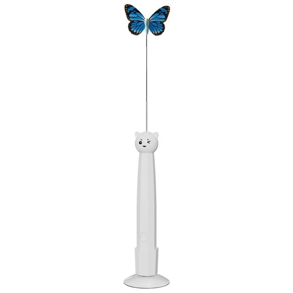 USB-wiederaufladbarer Schmetterling Elektrischer Katzen-Zerrer 360° Rotation Saugnapf-Basis Automatischer Katzen-Zerrer Lange Akkulaufzeit