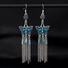 Retro Ethnic Style Butterfly Crystal Fringed Earrings Femininity Versatile Personality Long Earrings Fashion Earrings