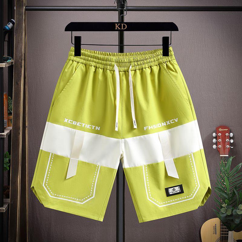 

Летние мужские шорты с эластичным поясом на шнурке и несколькими карманами, однотонные прямые спортивные шорты со средней посадкой и широкими штанинами 5XL