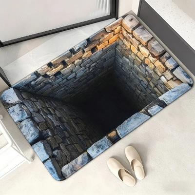 3D Flat Bathroom Carpet Non-slip Bedroom Door Rug Creativity Optical Illusion Doormat  Home Decor
