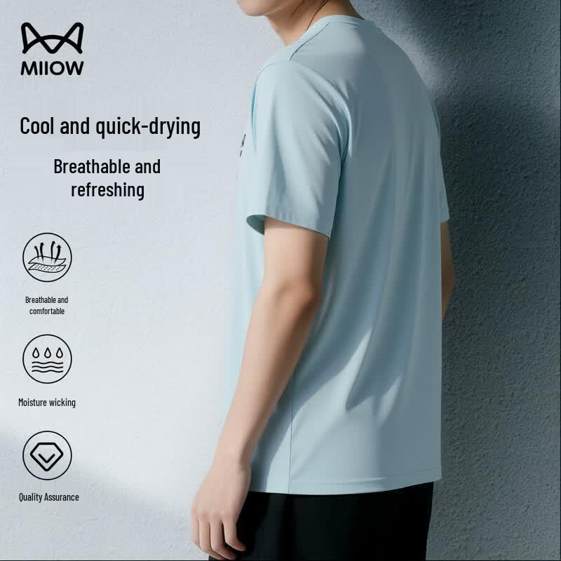 MIIOW Men's Quick-Dry Ice Silk Sport T-Shirt