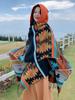 Autumn Winter Elegant Retro Print Scarf Women Layers Poncho Warm Tassels Scarve Capa Para Mujer Pashmina Cloak Wrap Shawl