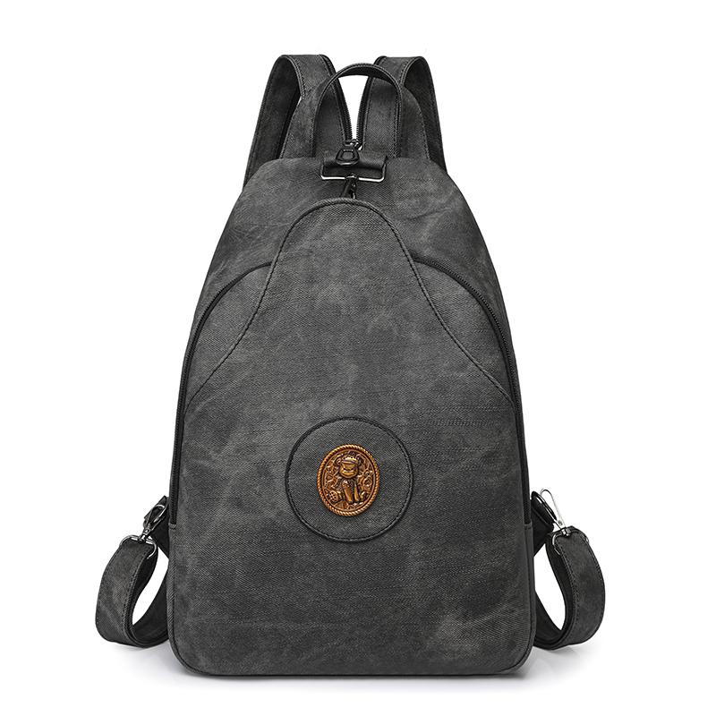 Retro Large Capacity PU Backpack Women's Chest Bag