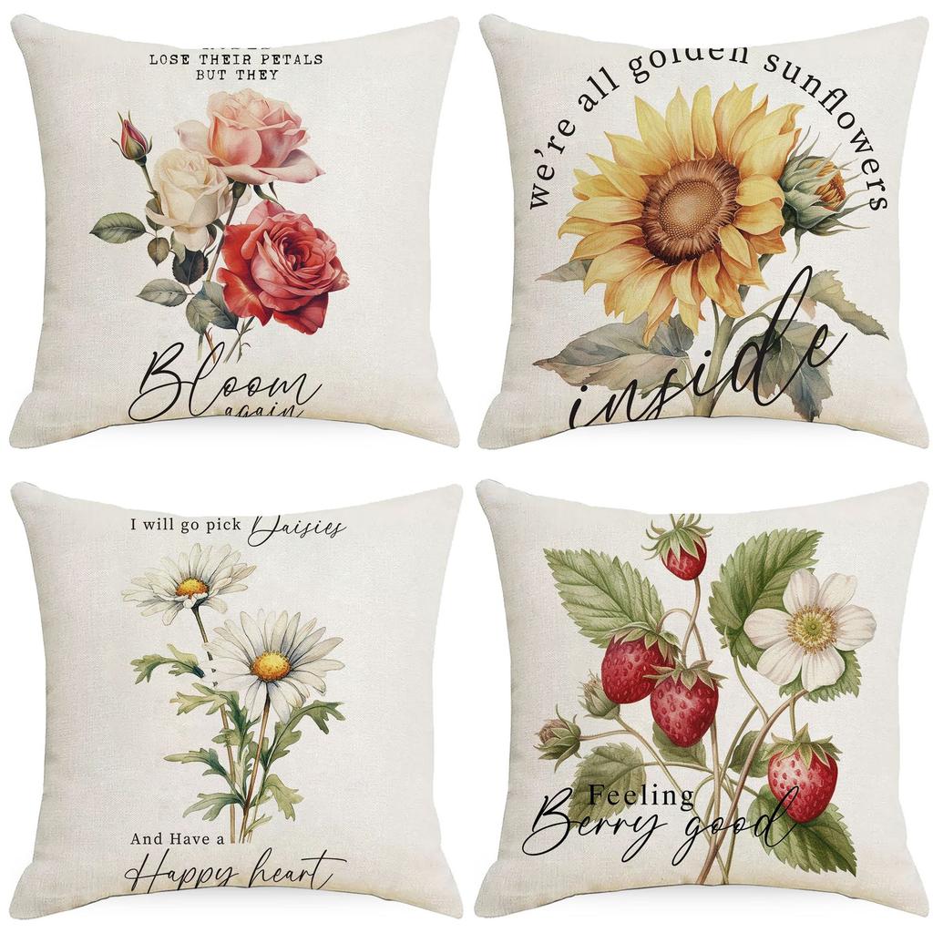 New Vintage Floral Print Pillowcase Home Living Room Sofa Cushion Pillowcase