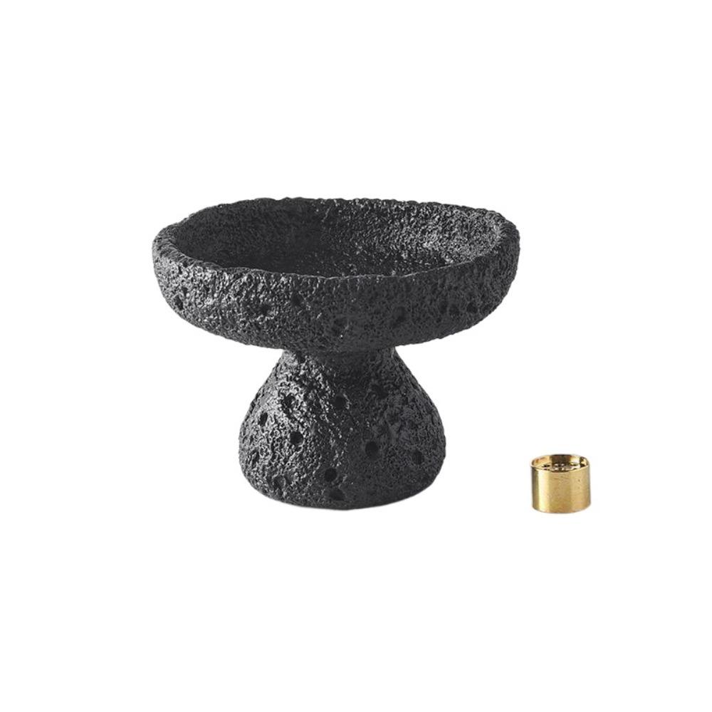 Concrete Texture Cement Incense Burners Moon Surface Design with 9 Holes Incense Stick Stand Decorative Multi-functional