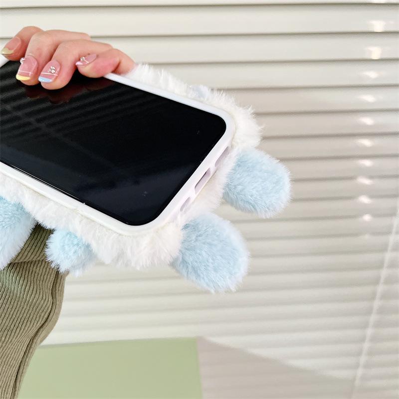 Βελούδινη Φθινοπωρινή/Χειμερινή Θήκη Τηλεφώνου Apple: Χαριτωμένο Σχέδιο Κινουμένων Σχεδίων, Προστασία από Πτώσεις για Μοντέλα iPhone 8 έως 14 Pro Max.