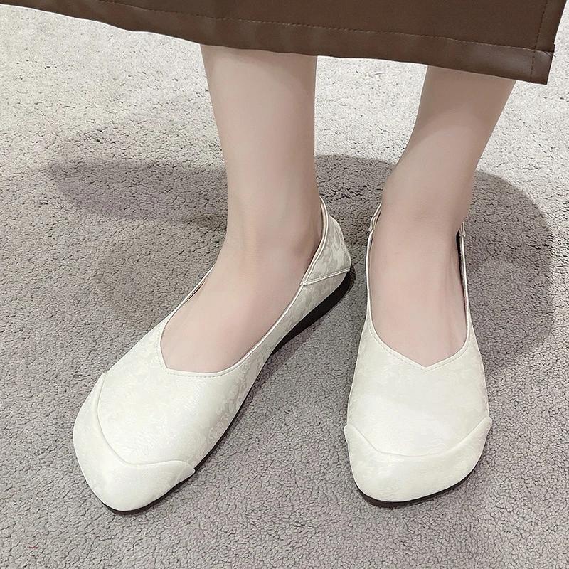 Concise Shoes Female Basic Women's Flats Daily Casual Flats Women Shallow Slip On Soft Bottom Outdoor Shoes Women Zapatos