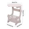 Tavolino Rotondo Bianco in Legno con Mensola Portaoggetti - Elegante Mini Comodino per Soggiorno, Piccolo Tavolino da Caffè Multifunzionale
