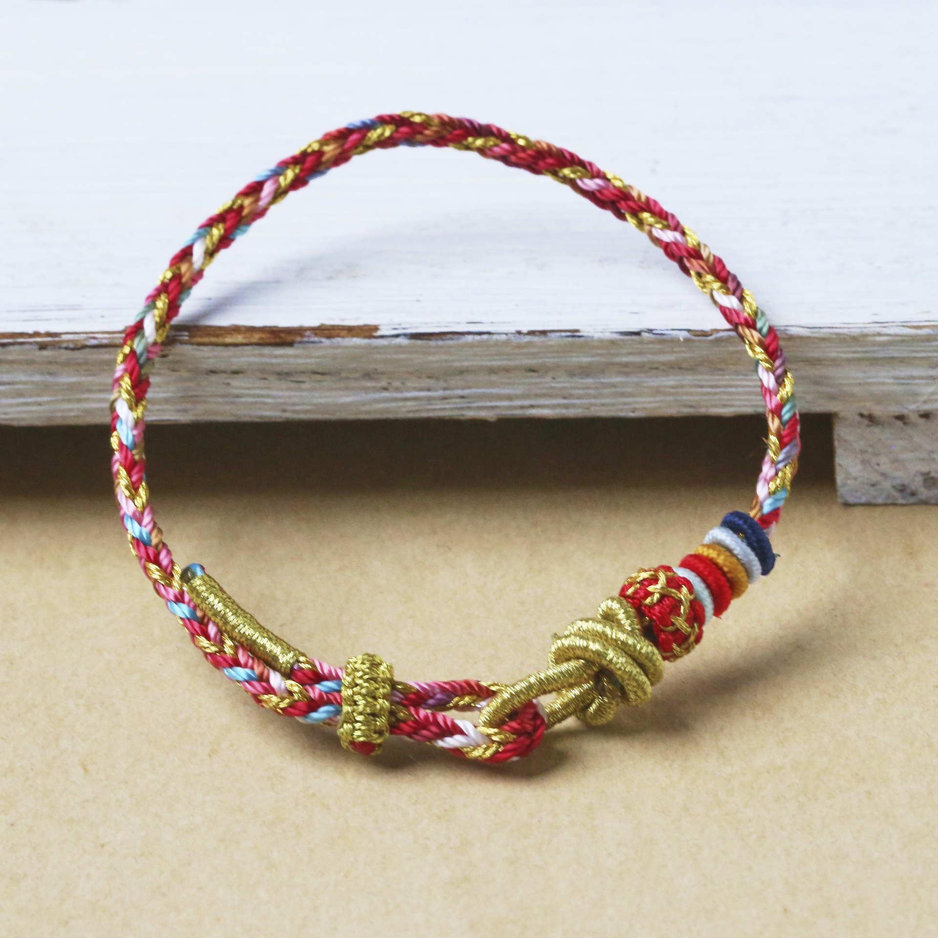 

2025 год Змеи: Браслет из красной плетеной вручную веревки «Чешуя дракона» пяти цветов - Женский и парный подарок No Size