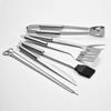 10Pcs/Set Stainless Steel BBQ Tools Set Spatula Fork Tongs Knife Brush Skewers Barbecue Grilling Utensil Camping Outdoor Cooking Tool Set
